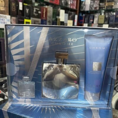 SET - AZZARO CHROME 3.40Z EDT “3PCS” MEN