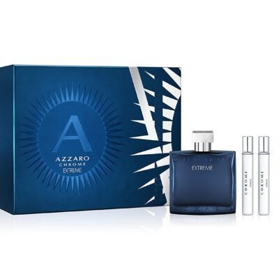 SET - AZZARO “CHROME EXTREME” 3.4OZ EDT 3PCS MEN