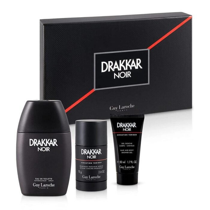SET - DRAKKAR NOIR 3.4OZ EDT 3PCS MEN