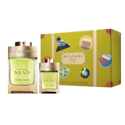SET - BVLGARI "WOOD NEROLI" 3.4 OZ 2PCS MEN