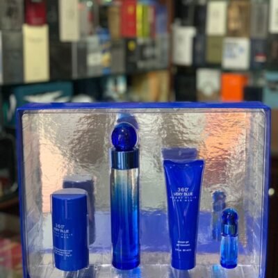 SET - PERRY ELLIS "360 VERY BLUE" 3.4OZ EDT SPR 4PCS MEN