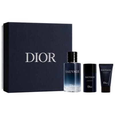 SET - CHRISTIAN DIOR "SAUVAGE" 3.4OZ EDT SPR “3PCS” MEN